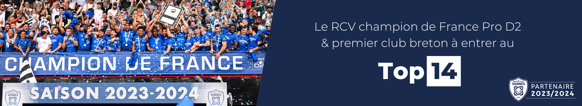 RCV champion de France et 1er club à entrer au top 14