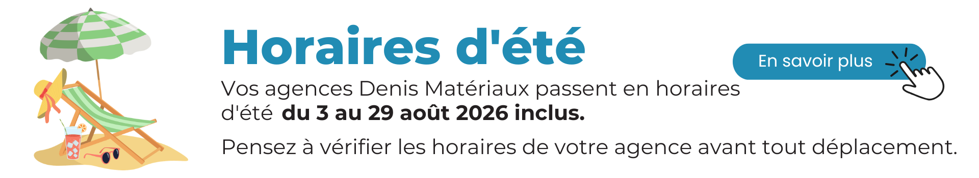 Horaires été 2026